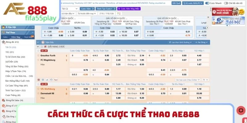 Cách thức cá cược thể thao AE888
