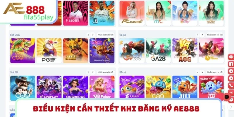 Điều kiện cần thiết khi đăng ký AE888