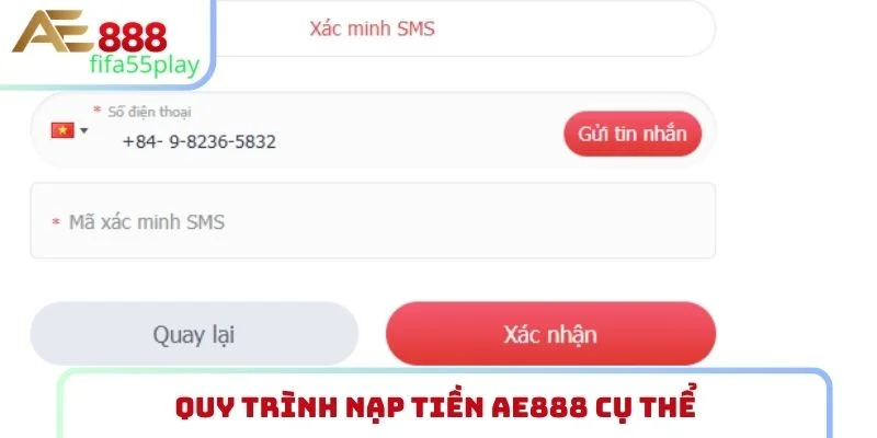 Quy trình nạp tiền AE888 cụ thể